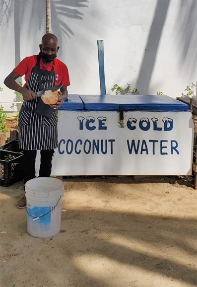 Get your Coconut water at Doctor's Cave Beach